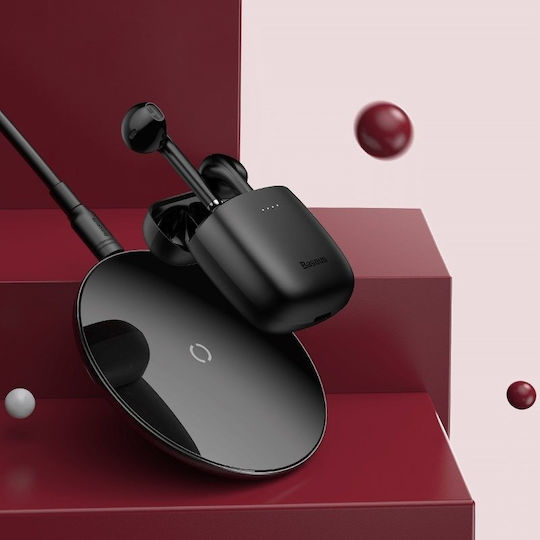 Baseus W04 Pro Earbud Bluetooth Handsfree Ακουστικά με Αντοχή στον Ιδρώτα και Θήκη Φόρτισης Μαύρα