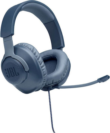 JBL Quantum 100 Over Ear Gaming Headset with Connection 3.5mm Blue