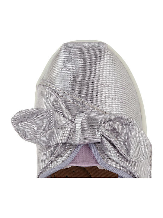 Kids Espradrilles with Hoop & Loop Closure Lilac Tiny Alpargata Bow Glitz