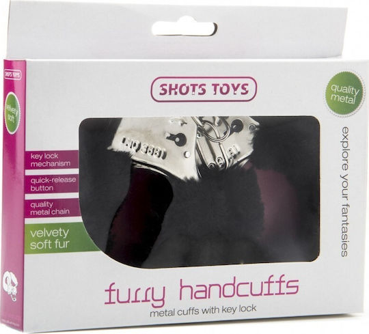 Shots Furry Handcuffs Handschellen in Schwarz Farbe