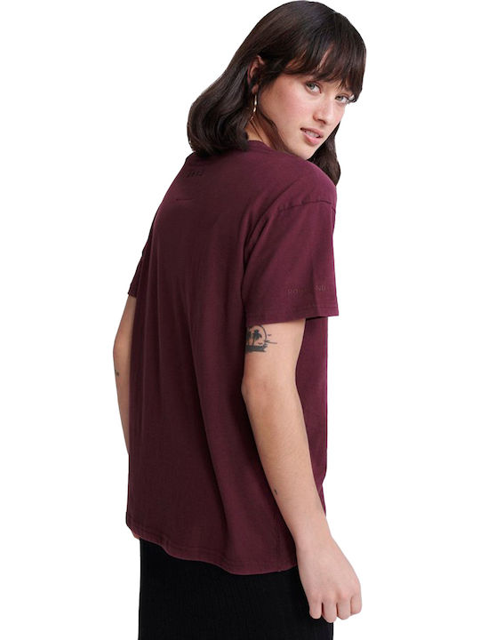 Superdry Logo Portland Women's T-shirt Burgundy