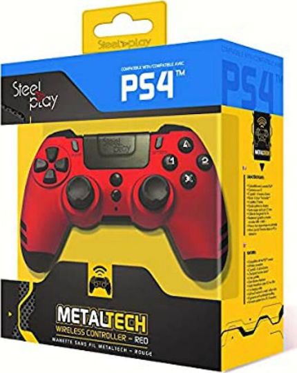 Steelplay Metaltech Ασύρματο Gamepad για PS4 Κόκκινο