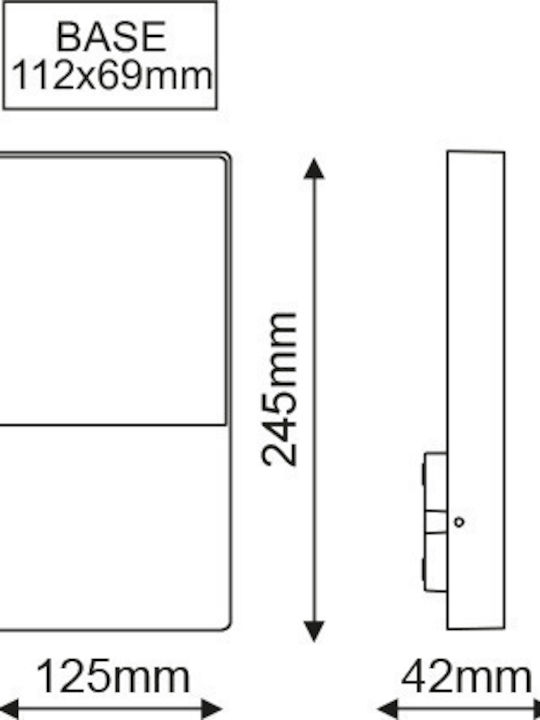 Aca Agira Стенен Външен Плафон LED IP54 4W с Топло бяло Светлина 12.5x4.2x24.5εκ.