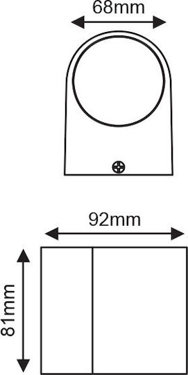 Aca Dasa Стенно Външно Спот GU10 IP54 6.8x9.2x8.1см