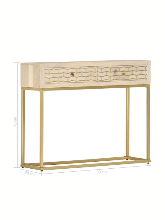Конзолна маса Golden / Mango wood Д90xШ30xВ75cm
