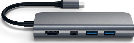 Satechi USB-C Docking Station with HDMI 4K PD Ethernet Gray (ST-TCMM8PAM)