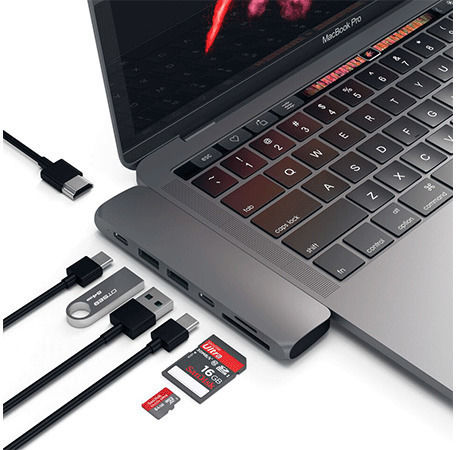 Satechi Dual USB-C Docking Station mit HDMI 4K PD und Verbindung 2 Monitore Gray (ST-CMBPM)