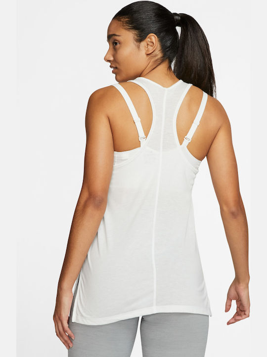 Nike Yoga Layer Damen Sportlich Bluse Ärmellos Weiß