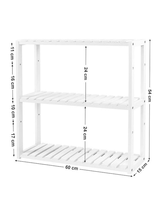 Βιβλιοθήκη Λευκή 60x15x54εκ.
