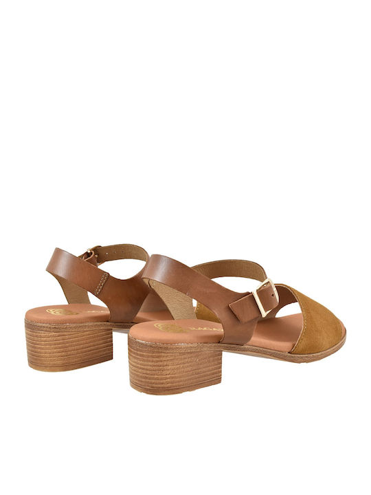 Suede Sandals Tabac Brown