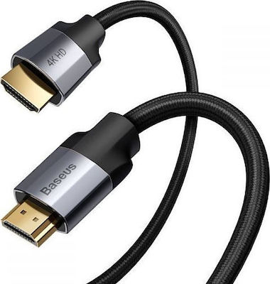 Baseus HDMI 2.0 Geflochten Kabel HDMI-Stecker - HDMI-Stecker 3m Schwarz