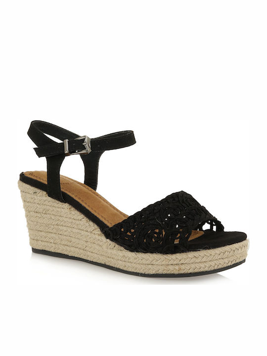 Seven Women's Ankle Strap Platforms Black