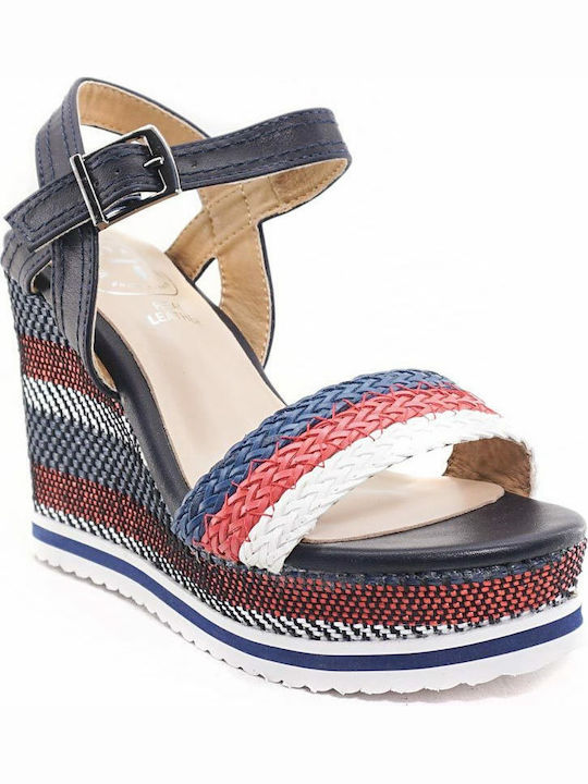 Seven Women's Ankle Strap Platforms Blue