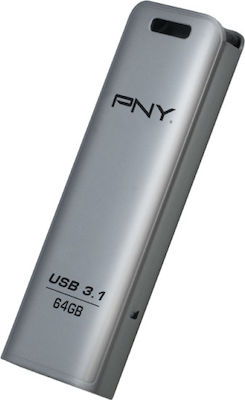 PNY Elite Steel 64GB USB 3.1 Stick Ασημί