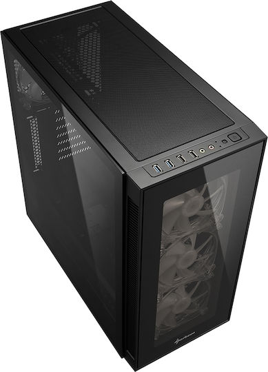 Sharkoon TG5 Pro RGB Геймърско бюро Midi Tower Компютърна кутия със страничен прозорец Черен