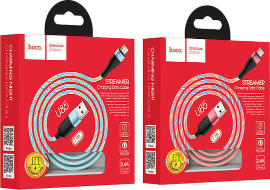 Hoco U85 Charming night USB 2.0 to micro USB Cable Κόκκινο 1m (HC-U85MRD)