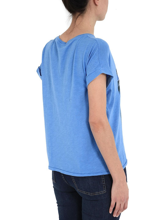 Pepe Jeans Bryony Damen Oversized T-shirt Hellblau