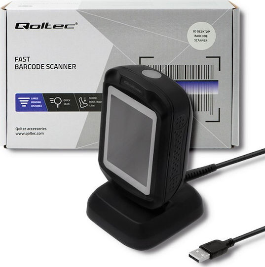 Qoltec Prezentare Scanner Cu fir cu capacitate de citire a codurilor de bare 2D și QR