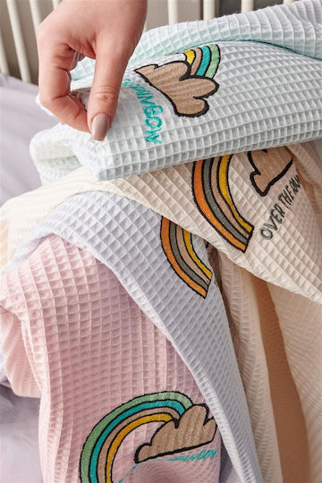 Palamaiki Blanket Cot Pikelino Waffle Light Blue 150x100cm