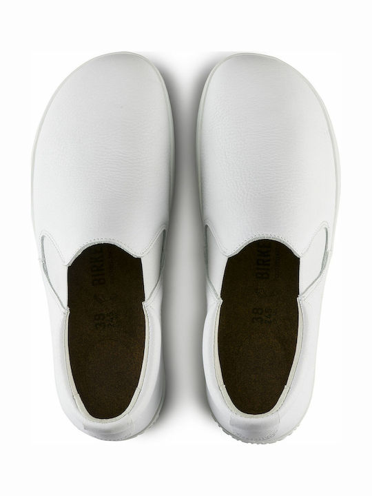 Birkenstock QO 400 Cuir naturel Нисък Работни White