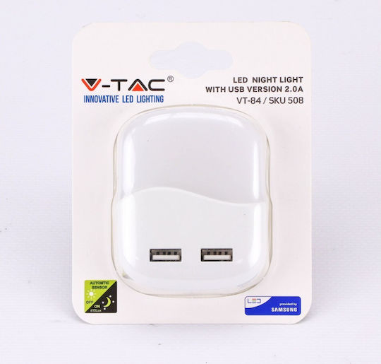 V-TAC LED Φωτιστικό Νυκτός Πρίζας με Φωτοκύτταρο
