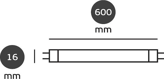 VK Lighting LED Крушка 8W Тип Флуоресцентна 60cm за Цокъл G5 и Форма T5 Хладно бяло 900лм