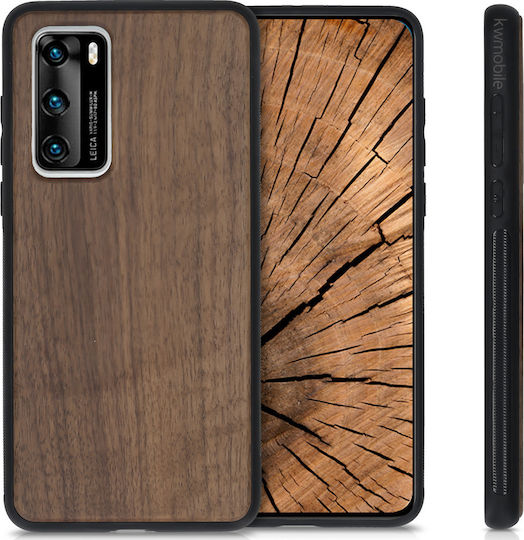 Kalibri Umschlag Rückseite Hölzern Braun (Huawei P40)