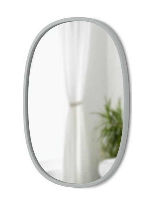 Umbra Hub Wall Mirror Oval with Gray Plastic Frame 91.4x61cm 1pcs