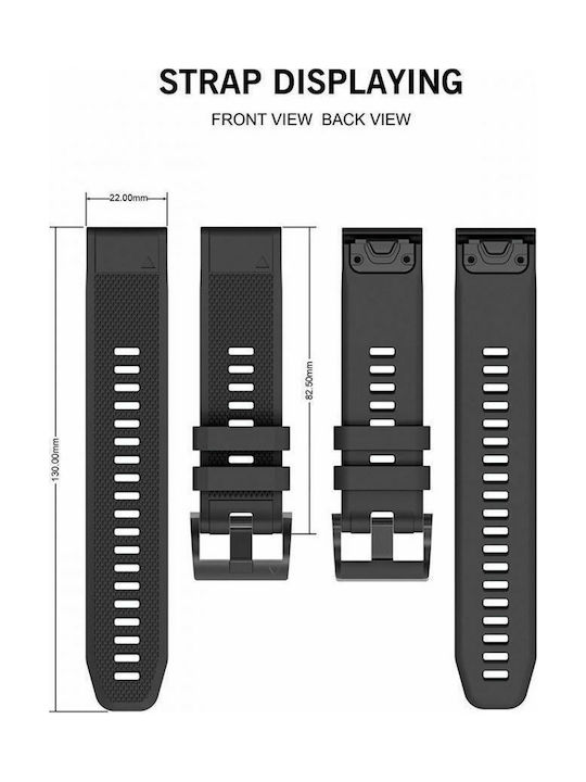 Tech-Protect Strap Silicone Black (Garmin Fenix 3/5X/3HR/5X Plus/6X/6X Pro)