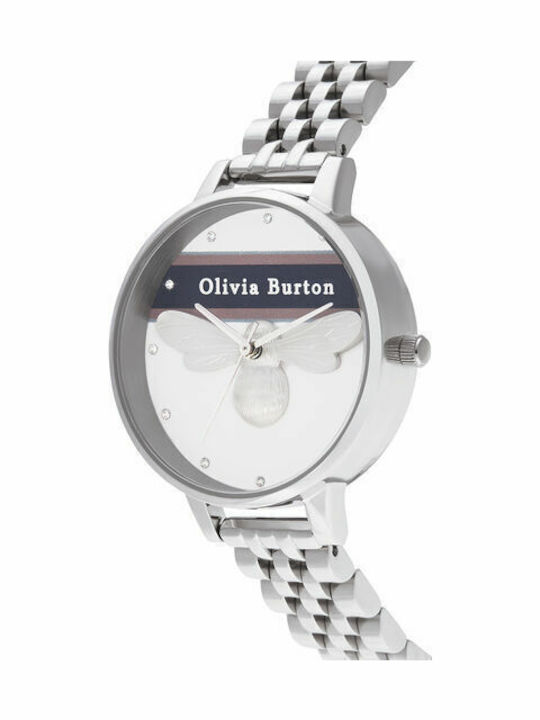 Olivia Burton Varsity Lucky Bee Кварцов Часовник с Метална Верижка Olivia Burton Varsity Lucky Bee Кварцов Часовник с Метална Верижка