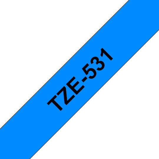 Brother Ταινία Ετικετογράφου 8m x 12mm σε Μπλε Χρώμα Συμβατή με Brother TZe/TZ