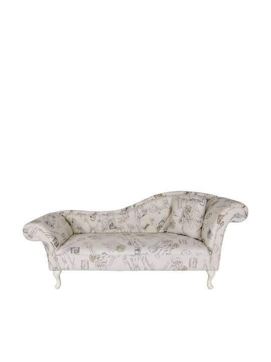Post Vintage Șezlong Chesterfield Din Țesătură Bej 190x61x84 cm 01.01.0792