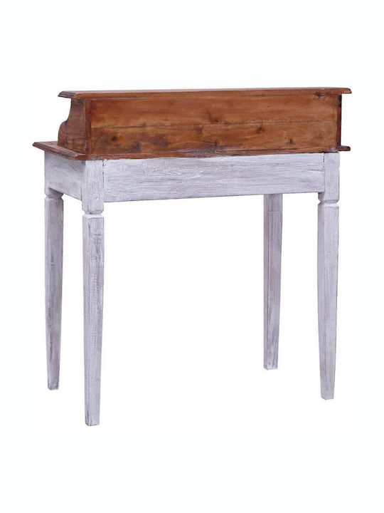 Sekretärin-Schreibtisch aus Massivholz White / Natural 90x50x101cm
