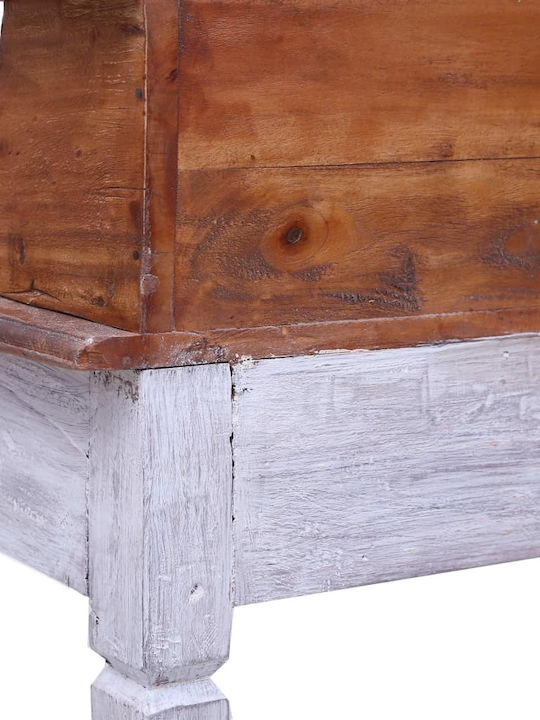 Sekretärin-Schreibtisch aus Massivholz White / Natural 90x50x101cm