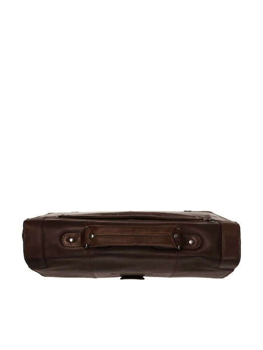 Joe Leather Men's Briefcase Brown