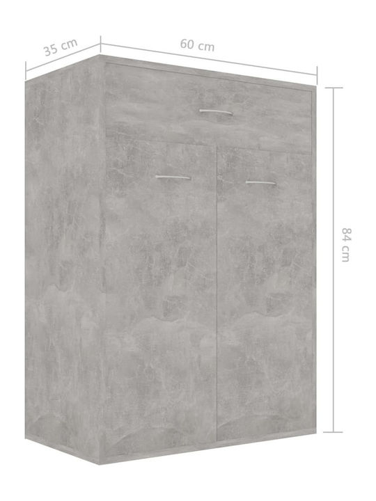 Ξύλινη Παπουτσοθήκη με 4 Ράφια Γκρι Μ60xΠ35xΥ84cm