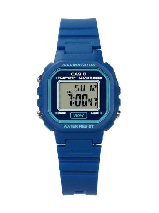 Casio Digital Uhr Chronograph mit Blau Kautschukarmband