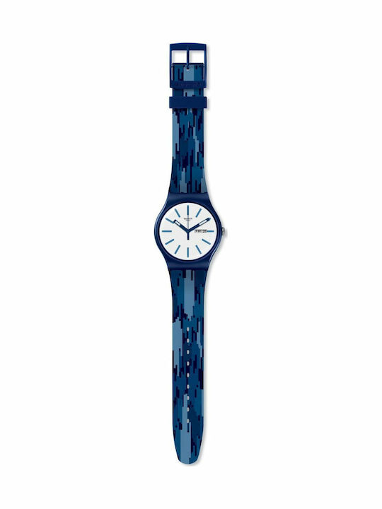 Swatch Fiammablu Women's Watch with Blue Rubber Strap