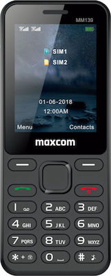 MaxCom MM139 Dual SIM Mobile Phone with Buttons Black