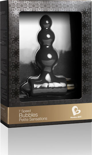 Rocks Off Petite Sensations Bubbles Anal Plug with Vibration Black 7cm