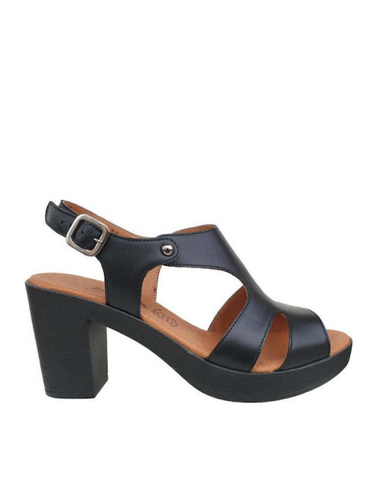 Boxer Leather Women's Sandals Anatomic In Black Colour