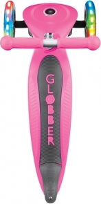 Globber Kids Scooter Foldable Primo Lights 3-Wheel for 3+ Years Pink