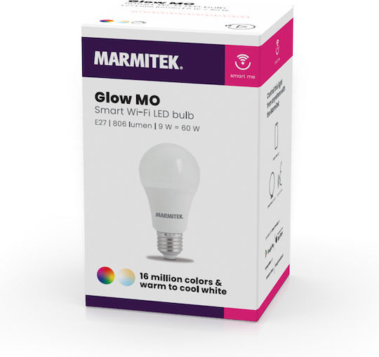 Marmitek Glow Mo Smart Λάμπα LED 9W για Ντουί E27 και Σχήμα A60 RGBW 806lm Dimmable