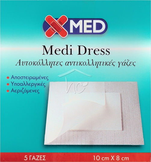 X-Med Aqua Dress Sterilized Plasters 10x8cm 5pcs