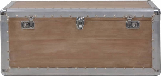 vidaXL Διακοσμητικό Μπαούλο Ξύλινο Μπεζ 91x52x40εκ.