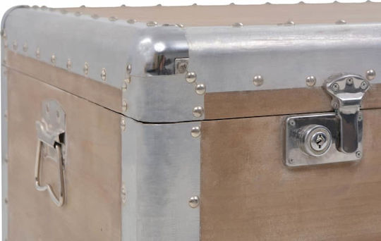 vidaXL Διακοσμητικό Μπαούλο Ξύλινο Μπεζ 91x52x40εκ.