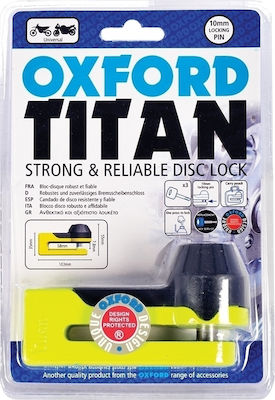 Oxford Titan Motorrad-Bremsscheibenschloss mit Durchmesser der Kette 10mm Gelb Farbe