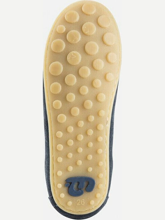 Boys Suede Moccasins with Laces Navy Blue