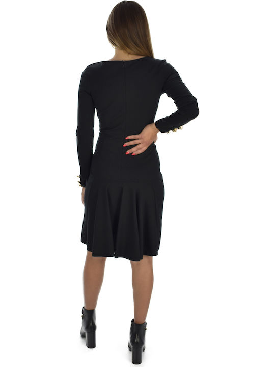 Emporio Armani Midi Kleid Schwarz 6Z2A6Q2JB7Z-0999