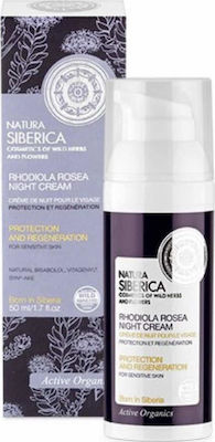 Natura Siberica Rhodiola Rosea Moisturizing Night Cream Suitable for Sensitive Skin with Hyaluronic Acid 50ml